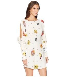 Free People Sunshadows floral print long sleeve mini dress